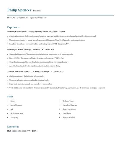 Seaman Resume
