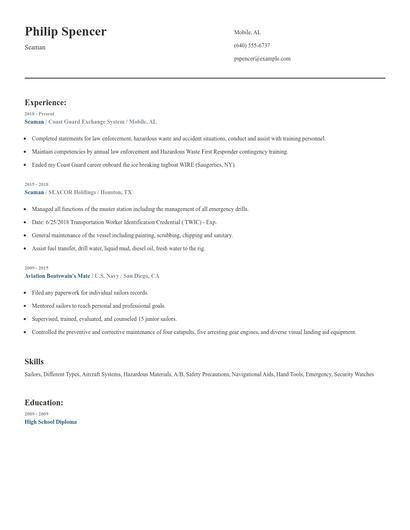 Seaman Resume