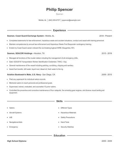 Seaman Resume