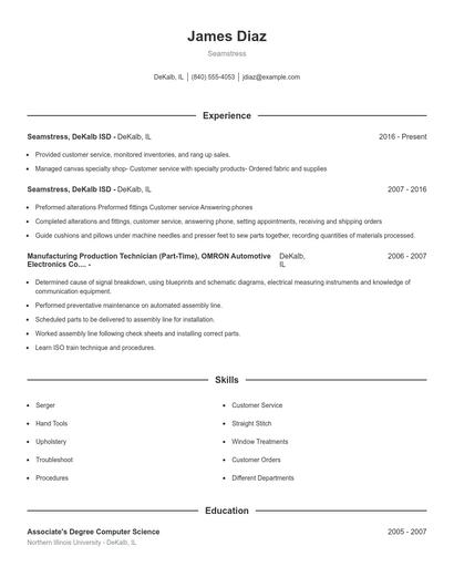 Resume example 1