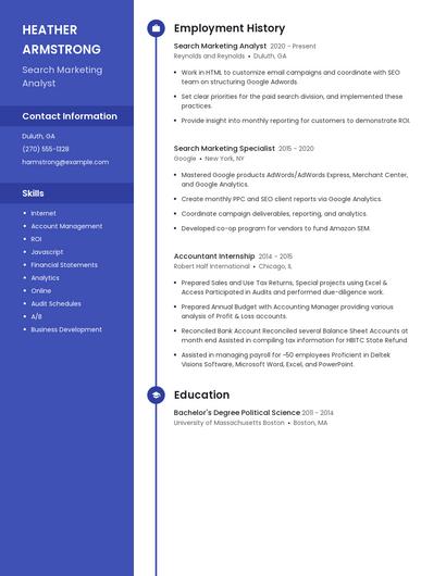 Search Marketing Analyst Resume