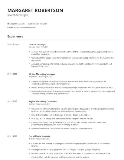 Search Strategist Resume