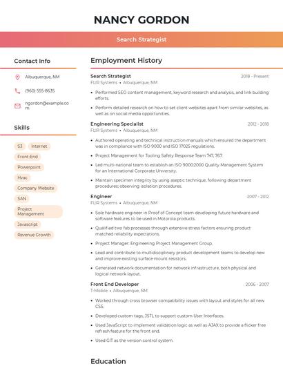 Search Strategist Resume