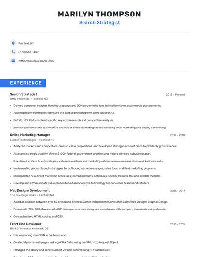 Search Strategist Resume