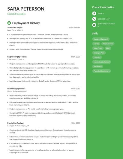 Search Strategist Resume