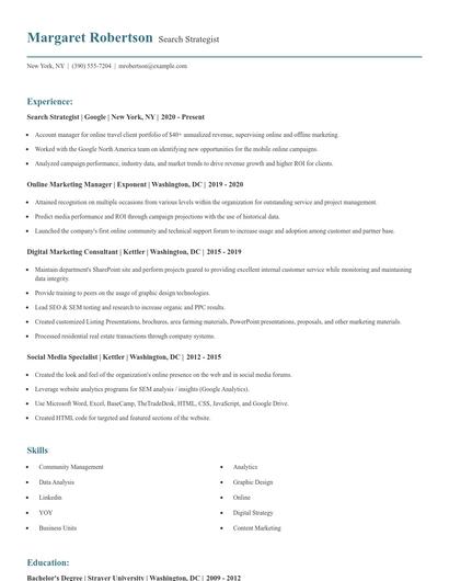 Search Strategist Resume