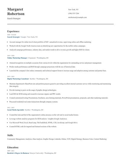 Search Strategist Resume