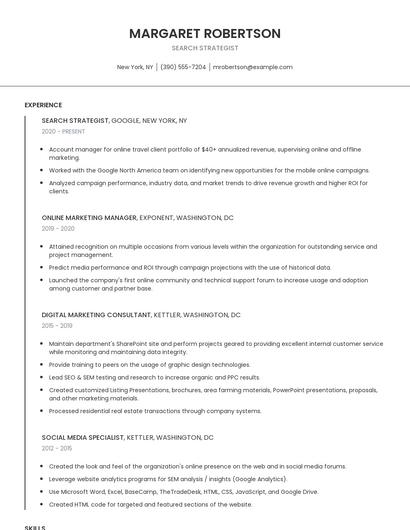 Search Strategist Resume
