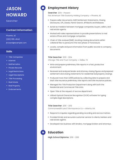 Searcher Resume