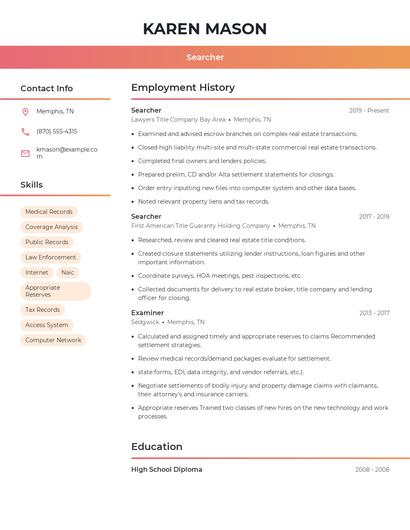 Searcher Resume