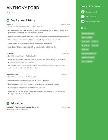 Searcher Resume