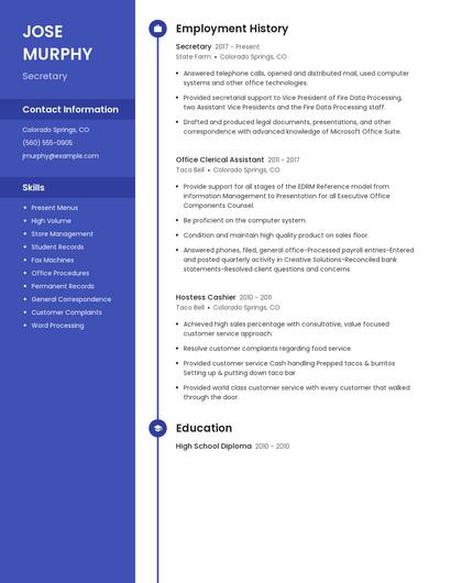 Secretary Resume