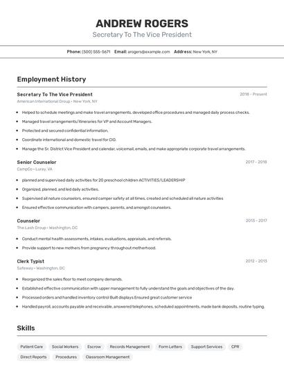 Resume example 2