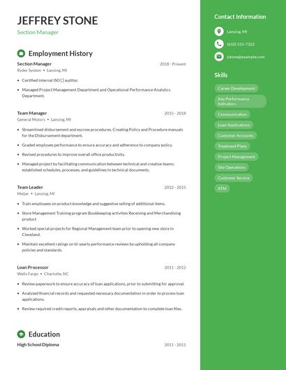 Resume example 4