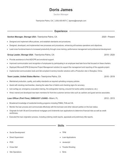 Resume example 1