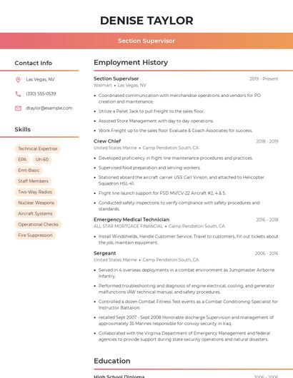 Resume example 3