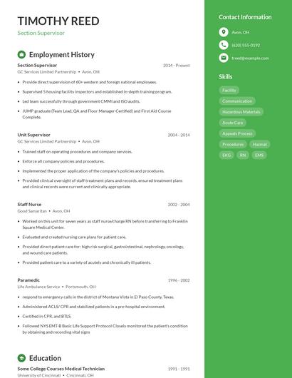 Resume example 5