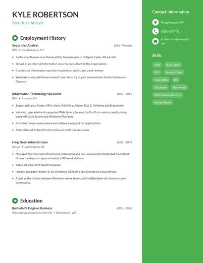 Resume example 5