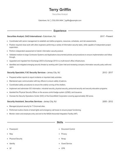 Resume example 1
