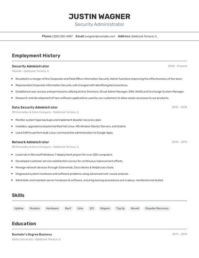 Resume example 2