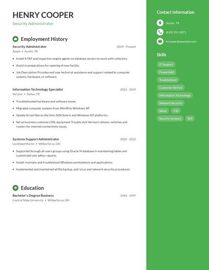 Security Administrator Resume