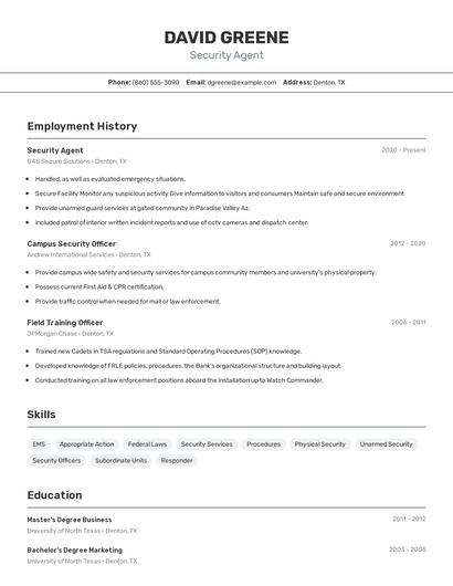 Resume example 2