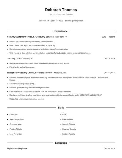 Resume example 1