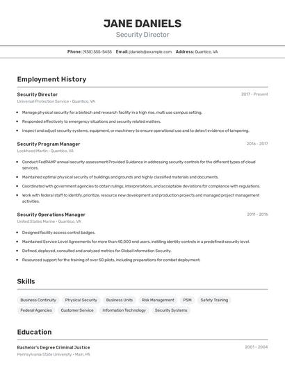 Resume example 2