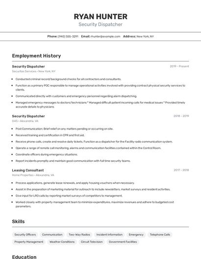 Resume example 2