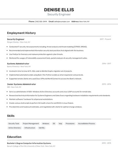 Resume example 2
