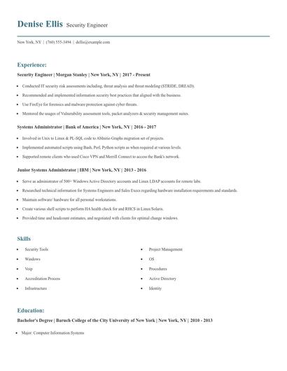 Security Engineer Resume