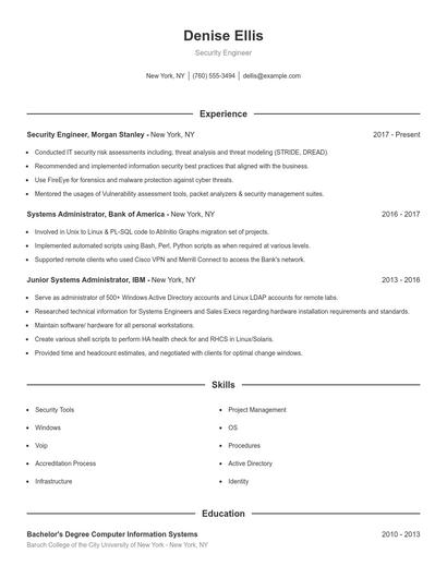 Resume example 1