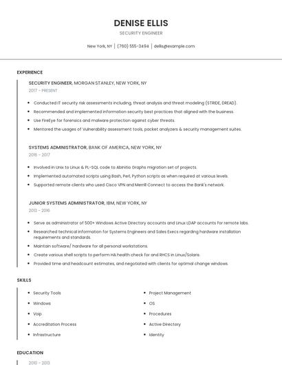 Security Engineer Resume