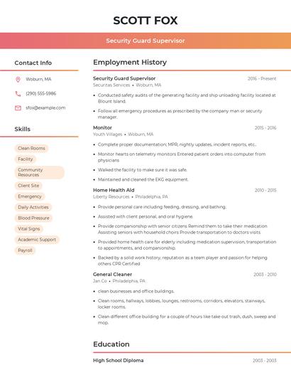 Resume example 3