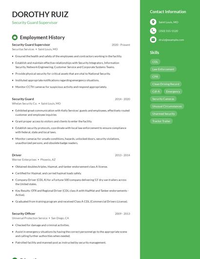 Resume example 4