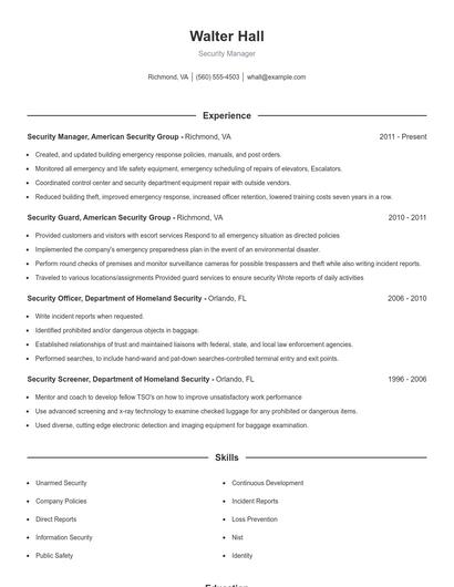 Resume example 1