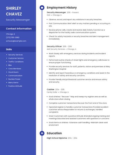Security Messenger Resume