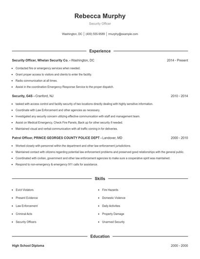 Resume example 1