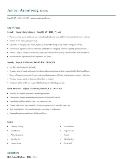 Security Resume