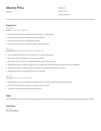 Security Resume