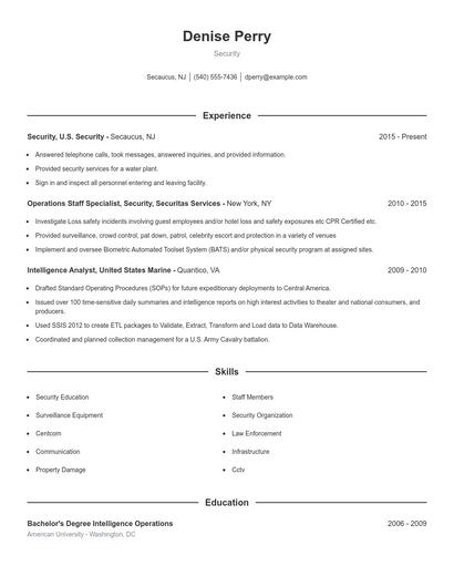 Security Resume
