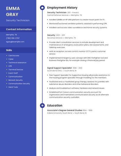 Security Technician Resume
