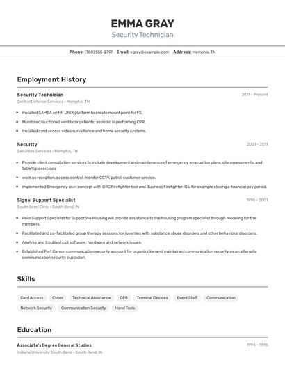 Resume example 2