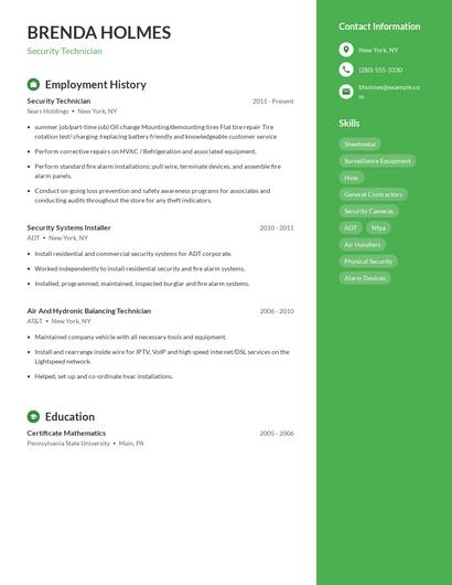 Resume example 4