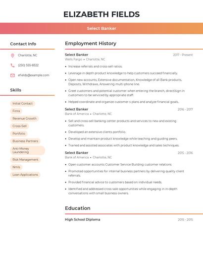 Select Banker Resume