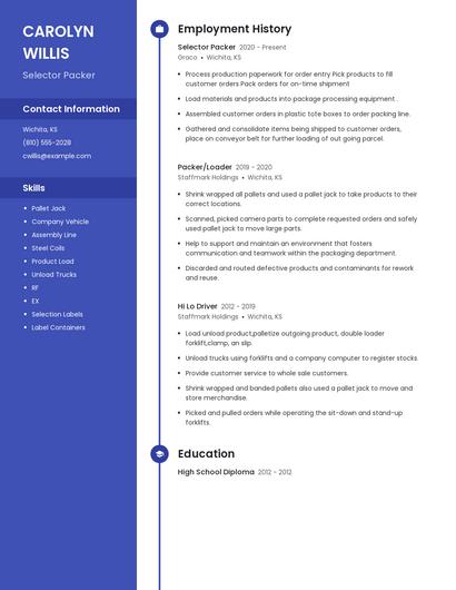 Selector Packer Resume