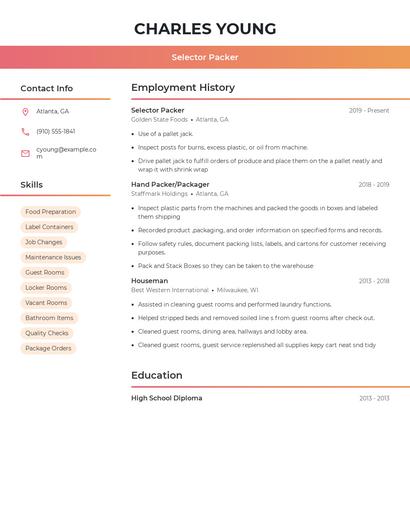 Selector Packer Resume