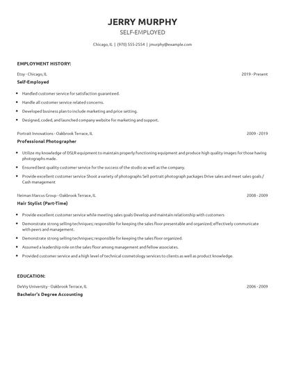 Self-Employed Resume