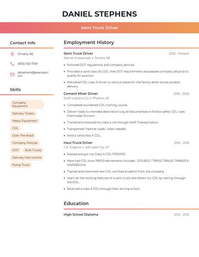 Resume example 3