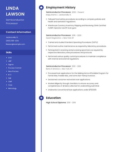 Semiconductor Processor Resume